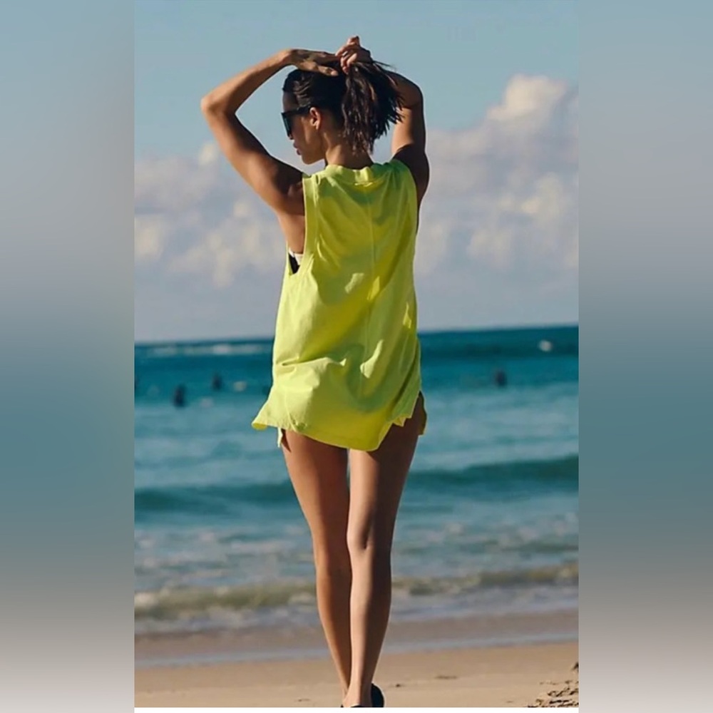 FP Movement by Free People Neon Yellow V-Neck Tank Top - Picture 3 of 8